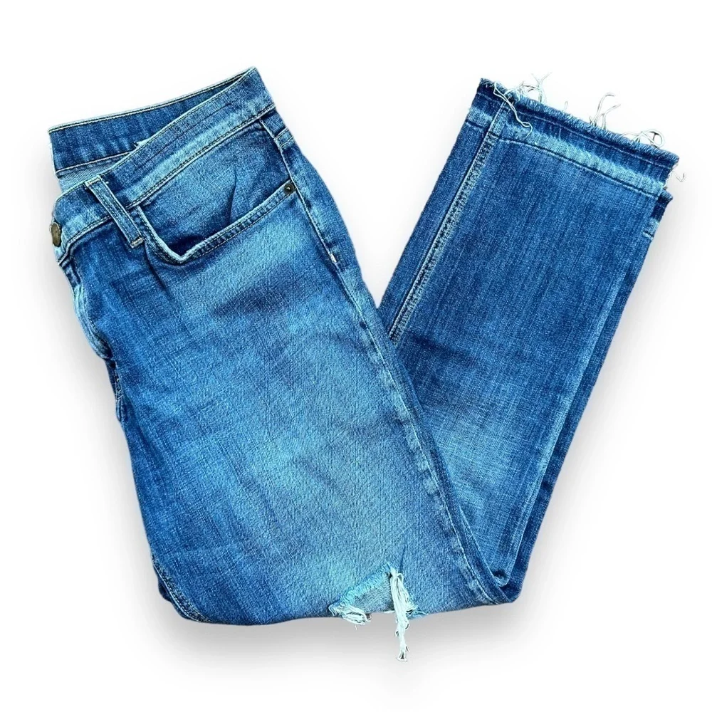 Current Elliot Cropped Straight Jeans With Released Hem in Jodie Destroy | 31